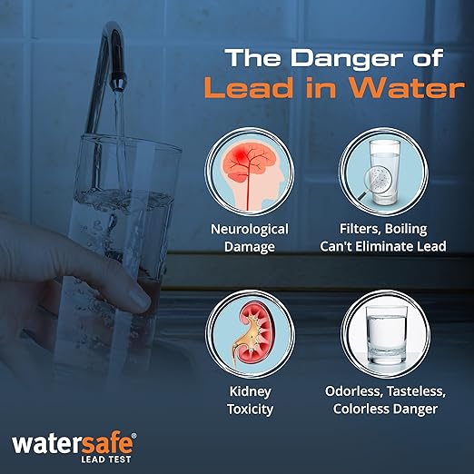 USA-Made – Watersafe® Lead in Drinking Water Test Kit – EPA-Compliant & Lab-Verified 8-Minute Detection Below 5 PPB – Easy & Accurate DIY Home Testing for Tap & Well Water - 4 Pack