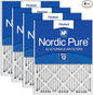 Nordic Pure 20x30x1 (Actual Size: 19 5/8 x 29 5/8 x 3/4) Pleated MERV 12 Air Filters 4 Pack