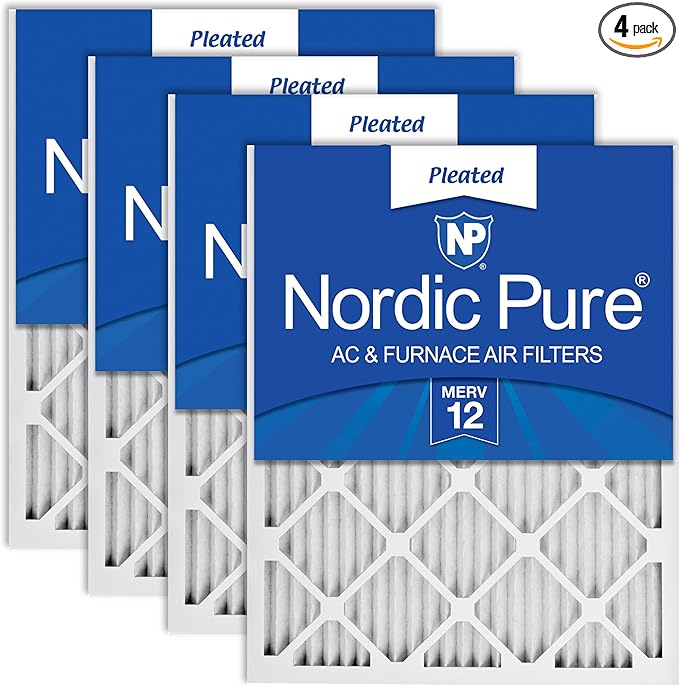 Nordic Pure 16x24x1 (Actual Size: 15 1/2 x 23 1/2 x 3/4) Pleated MERV 12 Air Filters 4 Pack