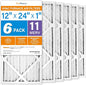 LotFancy 12x24x1 Air Filter MERV 11 6-Pack, Electrostatic Pleated AC Furnace Air Filter, Captures Dust, Smog & Pet Dander, Actual Size: 11.75"x23.75"x0.75"