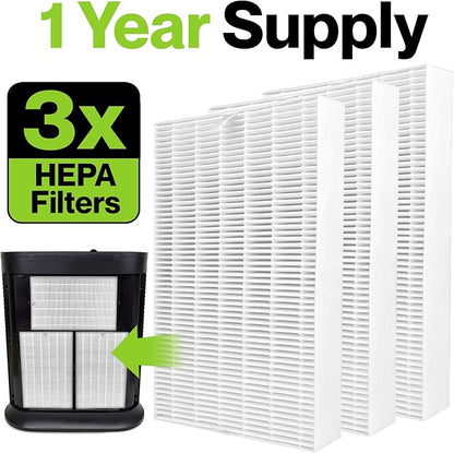 Durabasics 3 Pack of HEPA Filters Compatible with Honeywell Air Purifier Replacement Filters, Replacement for Honeywell Filter R, HEPA Filter R, HPA300, HPA 300 & HRF-R3