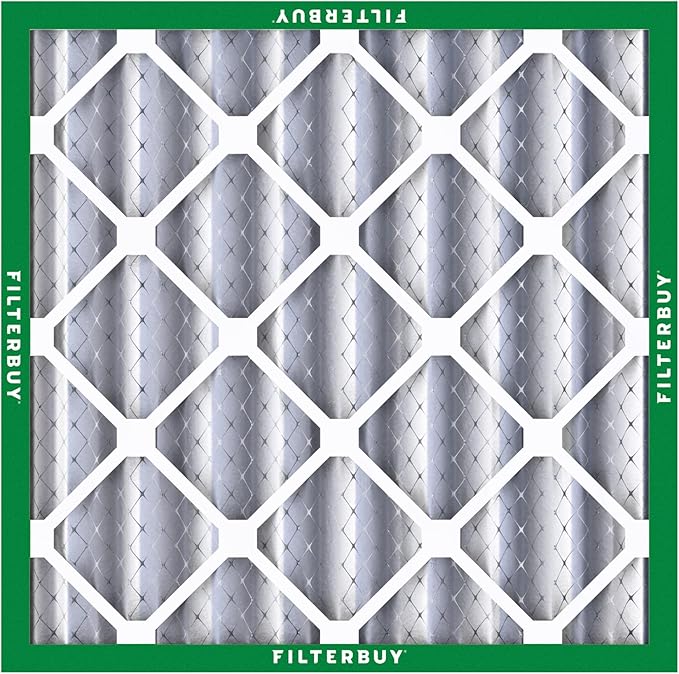 Filterbuy 25x25x4 Air Filter MERV 8 Essential Dust & Allergy Defense (4-Pack), Electrostatic Pleated HVAC AC Furnace Filters Replacement, Made in USA (Actual Size: 24.50 x 24.50 x 3.63)