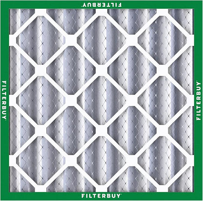 Filterbuy 25x25x4 Air Filter MERV 8 Essential Dust & Allergy Defense (12-Pack), Electrostatic Pleated HVAC AC Furnace Filters Replacement, Made in USA (Actual Size: 24.50 x 24.50 x 3.63)