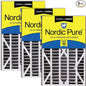 Nordic Pure 16x25x3 (Actual Size: 15 13/16 x 24 5/16 x 3) MERV 10 Plus Carbon Trion Air Bear Cub Replacement Air Filters 3 Pack