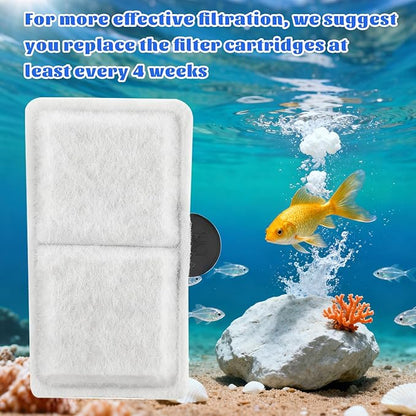 6pcs Filter Cartridges Replacement for Aquarium Water Filtration, 3.7x2.1 Inch Fish Tank Filter Compatible with Topfin EF-S & BF5 BETTAFLO Filter Systems
