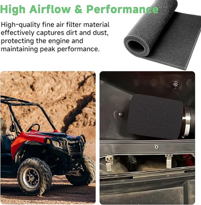 Washable Foam Filter Material for Uni Filter BF-1 BF1, 65-PPI Motorcycle Foam Air Filter Sheet, Cut-to-Size Pre-Filter Sponge for ATV/UTV Dirt Bike Lawn Mower Engines,15''x18''x5/8'', Black