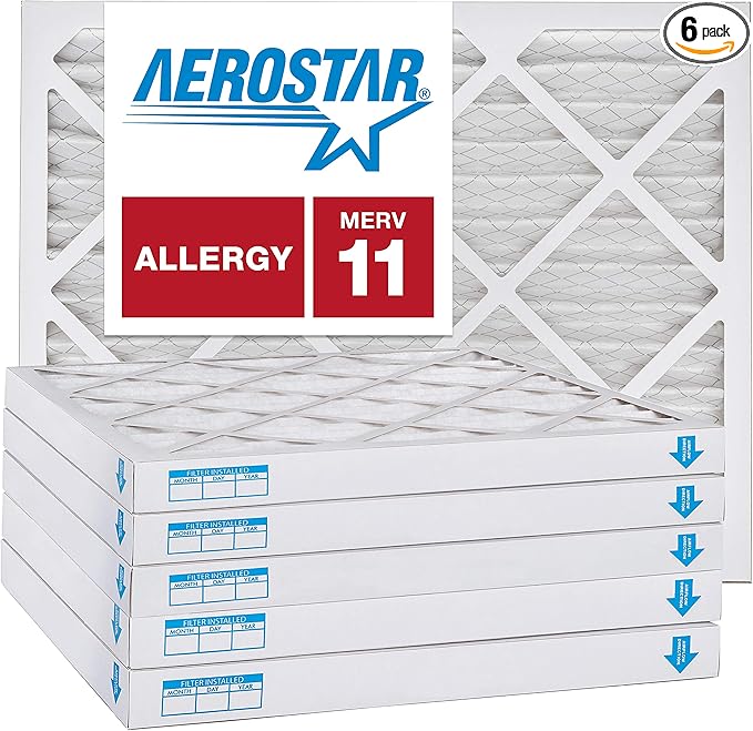 Aerostar 18x24x2 MERV 11, Pleated Air Filter, 18x24x2, Box of 6, Made in The USA