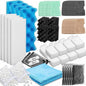 74 Pcs Filter Media Compatible with Fluval 306/307, Aquarium Replacement Media Kit, Foam, Activated Carbon, Nitrite/Phosphate/Ammonia Remover, Towel, Grease, Mesh Bags