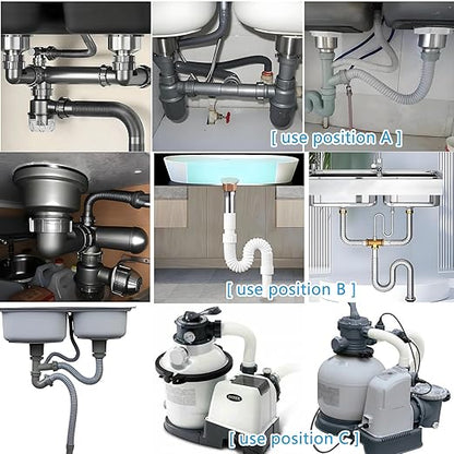 6PCS Sealing Ring for Kitchen Sink Filter, Flat Rubber Gasket for Drain Pipe, Gasket for Waste Pipe, 1.97-inch Drain Pipe, Siphon Pipe for Sink Odor Collector, 50mm Inclined Sliding Joint Rubber Ring