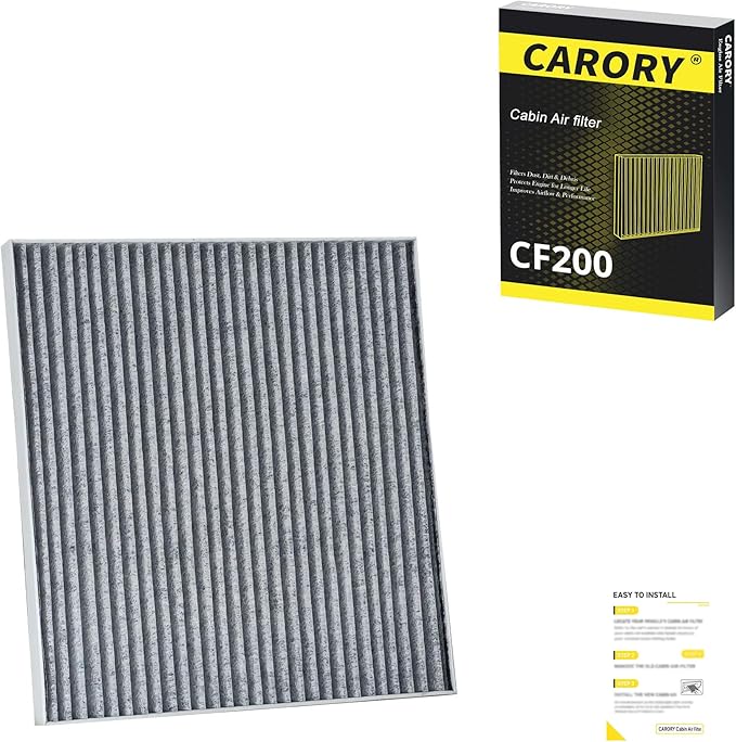 Cabin Air Filter w/Activated Carbon for Jeep Cherokee 2.4L / 3.2L (2014-2020), Not Fit Grand Cherokee, Chrysler 200 (2015-2017), OE# 68223044A, 68223044AA, CF12000, XC10305