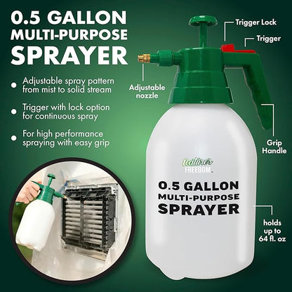 Natural's Freedom HVAC Outdoor Coil Cleaner Gallon with Pump Sprayer