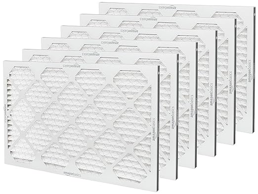 Amazon Basics 16x25x1 Air Filter 6 Pack, MERV 11 AC Furnace Filters (Actual Size: 15.75" x 24.75" x 0.75")