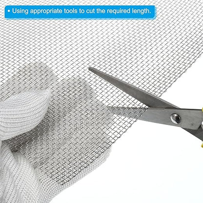 PATIKIL 40" L x 10" W Woven Wire Mesh, 10 Mesh 316L Stainless Steel Air Vent Filter Screen for Window Security Vent Cover Filtration Animals Fence
