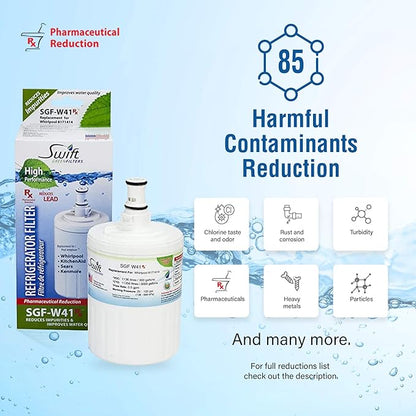Swift Refrigerator Water Filter Compatible with Whirlpool EDR8D1,FILTER 8,46-9002, 8171413, 8171414 Made in USA SGF-W41 (2 Pack)