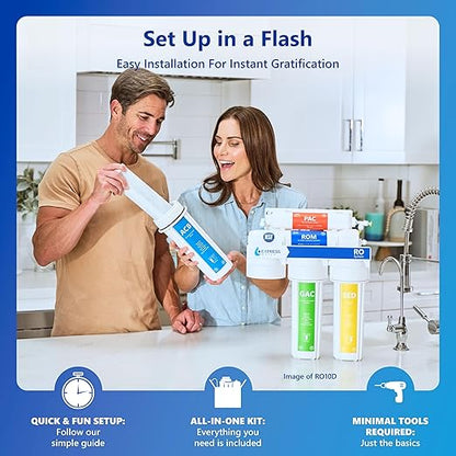 Express Water Reverse Osmosis Water Filtration System – 5 Stage RO Water Filter System with Faucet and Tank – Under Sink Water Filter – 100 GPD