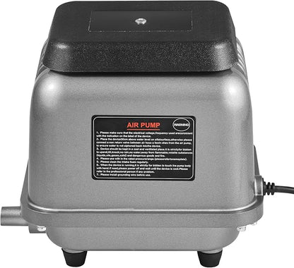VEVOR Linear Air Pump, 109L/Min Air Flow Septic Aerator Pump, Oil-Free & Quiet Aeration System, for 1/2 Acre 10 FT Deep Ponds, Water Gardens, Waste Treatments, Aquarium, Seafood Restaurants, Fish Farm