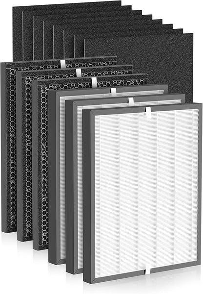 3000 Replacement Filter Compatible with Air Doctor 3000 Air Purifier,3 Premium Filter + 3 Activated Carbon Filters + 4 Pre-Filters,Compare to ADF3001 ADF3002 ADF3003