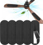 2026 Upgrade 5pcs Ceiling Fan Filters for Blades Easy-Stick Strong Fixity Activated Coconut Carbon Fan Filter for Ceiling Fan, Universal Fan Blade Air Fresh Purifier Cat Litter Box Filter, Black