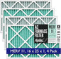 Spearhead [16x25x1, 4-PK] MERV 11+ EPA-Registered Odor Defense HVAC AC Furnace Filter w/Rigid Frame, Clog-Free Design, Verified Efficiency & Quiet Filtration