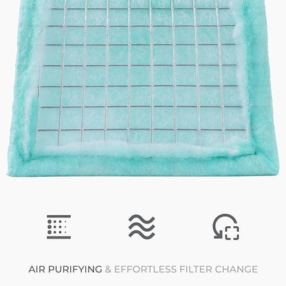 6 x 6 Inch Air Filter for 4 Inch Filter Box - Replacement Filter - W-Shaped EU3 Filtration Class, ISO Coarse 40% - Dust Collection, Lint Catcher/Trap, Air Filtration - Steel Wire Mesh