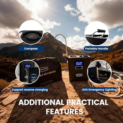 Purewell® K8680 RO Water Purifier System,10-Stage RV Portable Water Filtration Survival with UV,Desalination Rate Reaches 95%,Survival Gear Purification for Drinking,Team Camping，Travel