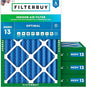 Filterbuy 14x20x4 Air Filter MERV 13 Optimal Smoke & Allergy Defense (4-Pack), Electrostatic Pleated HVAC AC Furnace Filters Replacement, Made in USA (Actual Size: 13.50 x 19.50 x 3.63)