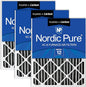 Nordic Pure 20x25x2 (Actual Size: 19 1/2 x 24 1/2 x 1 3/4) Furnace Air Filters MERV 12 Pleated Plus Carbon 3 Pack