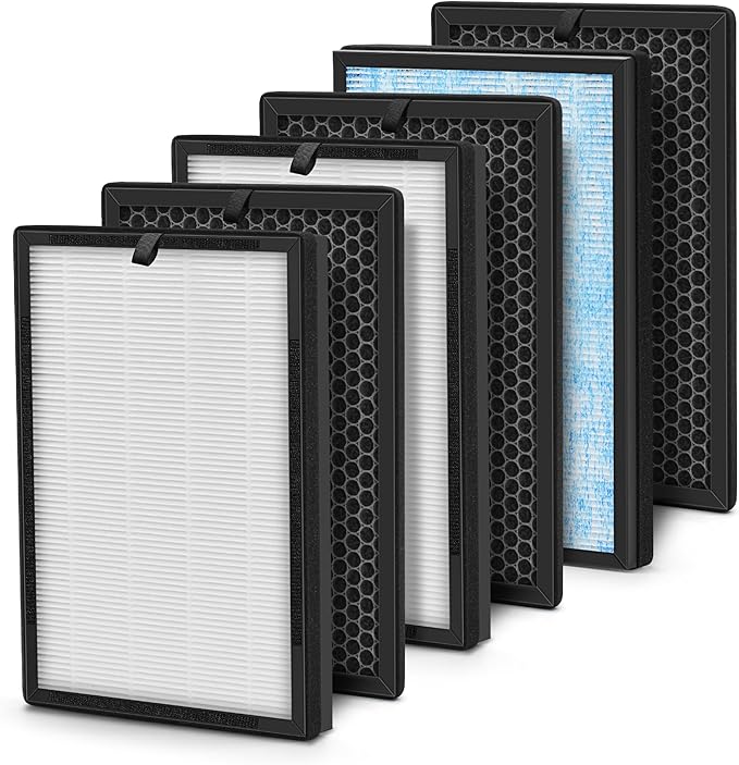 [3 SETS] 8L HEPA Replacement Filter Set Compatible with Okaysou Airmax 8L Air Filters, 3-Stage Airmax 8L Filter, True and Blue Ultra-Filter Carbon Pre-filter Air Cleaner for Home