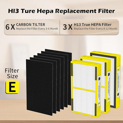 3 Pack FLT4100 HEPA Replacement Filter Size E Compatible With Guardian Technologies model AC4100 AC4100CA AC4150BLCA AC4150PCA AC4150P AC4175W Purifier, Part # FLT4100 / FLT11CB4 / Filter E