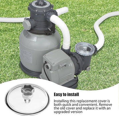 Filter Pump Cover - Trap Lid Replacement Part, Pool Pump Housing Cap with s | Valve Seal Container Cover, Sturdy Filter Trap Protector for Swimming Pools, Sand Filtration Units, Backyard Setup