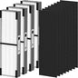 4 Pack FLT4825SM HEPA Filter B Smoke Clear Replacement Compatible with G-Guardian AC4825 AC4825E AC4825W AC4300 AC4800 AC4850 AC4900 Air Purifier, 4 True HEPA Filters & 8 Carbon Pre-Filters, Grey