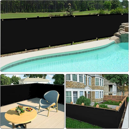 UPGRADE Balcony Privacy Screen Fence 6'X13' Outdoor HDPE Mesh Panels for Deck,Balcony,Backyard,Patio with Zip Ties Black (We Make Customized)