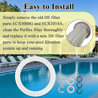 2Pcs Diaphragm Gasket, Fits Hayward Perflex DECX5000G,EC40AC,EC50,EC50C,EC50A,EC50AC Series Extended DE Filter,W/ECX1014A Bump Shaft Kit ECX1011 ECX9611246 ECX1014, Part NO. HAY-051-1507,EC-50C,EC-40C