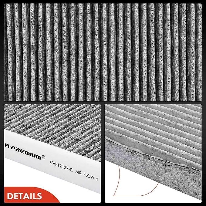 A-Premium 2-PC Cabin Air Filter with Activated Carbon Compatible with Lexus, Mazda & Toyota Models - Avalon, Camry, Corolla, Highlander, Prius, RAV4, Sienna, Venza, ES300h, UX200, RX350, RX450h