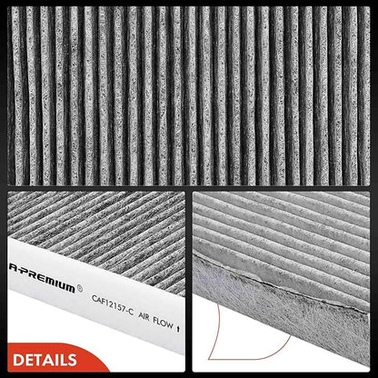 A-Premium 2-PC Cabin Air Filter with Activated Carbon Compatible with Lexus, Mazda & Toyota Models - Avalon, Camry, Corolla, Highlander, Prius, RAV4, Sienna, Venza, ES300h, UX200, RX350, RX450h