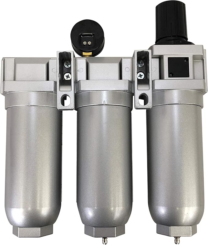 1" COMPRESSED AIR PARTICULATE FILTER WATER TRAP/PRESSURE REGULATOR/DESICCANT AIR DRYER/COALESCING FILTER FOR COMPRESSED AIR SYSTEMS GREAT FOR PLASMA CUTTER