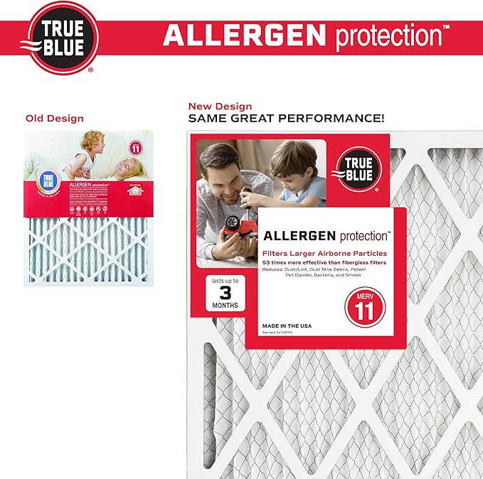 True Blue Allergen 20x36x1 Air Filter , MERV 11, 4-Pack