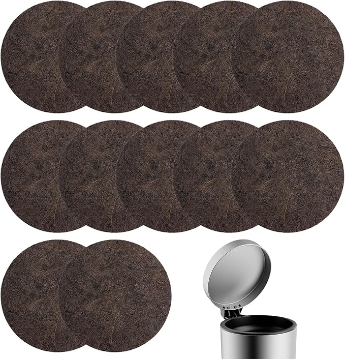Compost Filters, 12-Pack, 7.25 Inch | Biodegradable Coconut Fiber Charcoal Air Filters for Kitchen Compost Bin, Bucket, Countertop Bin, with Sizing Template
