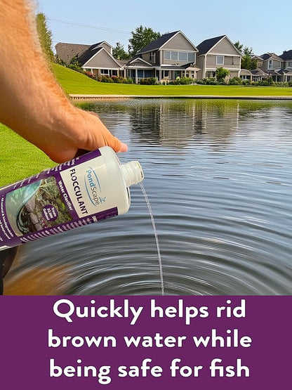 PONDSCAPE Pond Flocculant – Clears Cloudy & Murky Pond Water – Fast-Acting Water Clarifier for Ponds, Water Gardens & Fountains – Safe, Biodegradable Formula