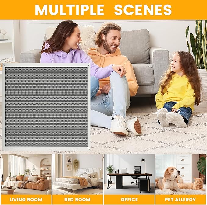 14x14x1 HVAC Furnace Air Filter, Lasts a Lifetime, Washable, the Last HVAC Filter You Will Ever Buy, Breathe Safely at Home or in the Office,Merv 8(Actual Size:13.5x13.5x0.82 Inch)