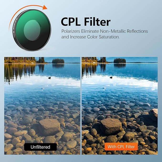AMAZEAR CPL Filter for Insta360 GO Ultra Accessories, Insta 360 GO Ultra Circular Polarizing Lens to Reduce Glare & Enhance Colors, Screw-in Design, HD Optical Glass Pro Filter