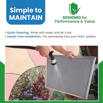 Filter Everything Electrostatic Furnace Filter – Washable Permanent HVAC Filter – 18” x 30” x 1” – MERV 9 – Reusable Air Filter with Durable Aluminum Frame