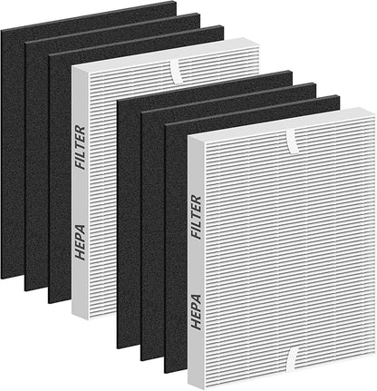 Improvedhand AP-1512HH Replacement Filter for Coway Airmega 200m series AP-1512HH AP-1518R AP-1519P, 2 Pack H13 True High Efficiency Filter & 6 Pack Activated Carbon Pre-Filter, Replace Part # 3304899