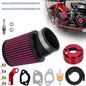 High Performance Upgraded 62mm Air Filter Adapter Intake and Spark Plug Kit for Predator 212cc 6.5Hp Baja MB165 & MB200 BK200 BT200X RT200 Mini Bike Go Kart Red