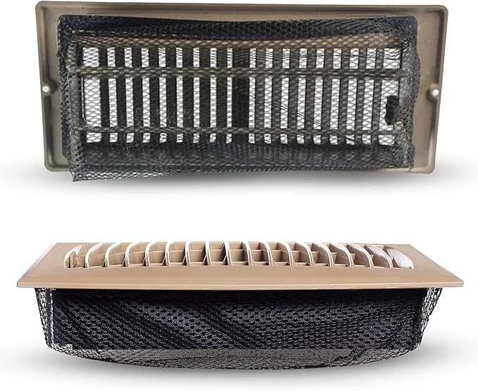 HAAK - Floor Vent Cover Trap, Durable Screen That Attaches Easily to Vent Covers for Home Floor, 4-Pack Air Vent Filters for Trapping Debris, Easy to Install and Remove, 4 x 10 inches Each
