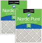 Nordic Pure 16x25x1 (Actual Size: 15 1/2 x 24 1/2 x 3/4) Pleated Air Filters MERV 13 Plus Carbon 2 Pack