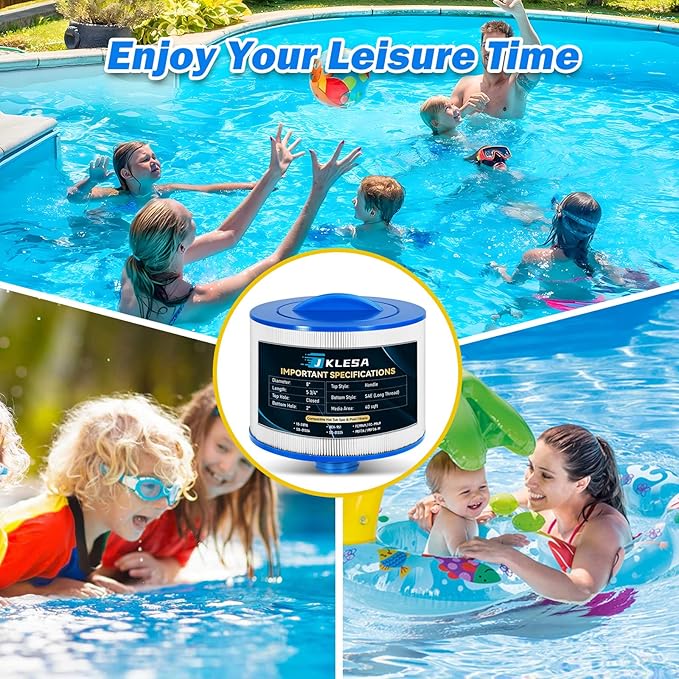 Spa Filter Compatible with 2013+ (Long Thread) Bullfrog/Wellspring 10-2870, Unicel 8CH-951, Pleatco PBF36/PBF36-M, FC9949/FC-9949, SD-01324, SD-01325, Bullfrog 35 Hot Tub Cartridge, 2 Pack