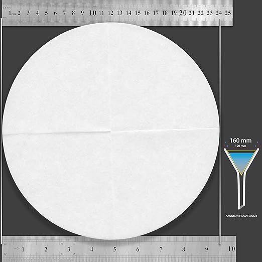 Qualitative Filter Paper 24 cm Quadrant Folded Filter Paper, Qualitative Grade 1 - ZENPORE Medium Flow 240 mm (50 Discs)
