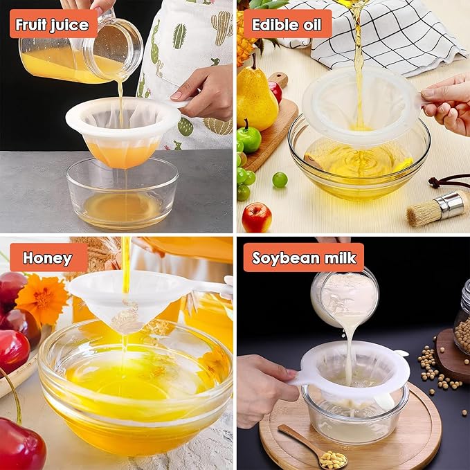 AKOAK 1 Pack Mesh Screen Fruit Juice Filter Net Superfine Mesh Handle Type Strainer is Used for Filtering Tea, Wine, Milk, Soy Milk, Oil, Coffee (200 Mesh)