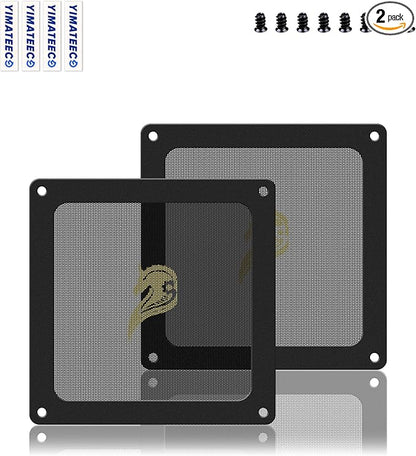 Dust Filter PC 90mm for Computer Cooler/PSU/Routers PVC 50 Mesh, Magnetic Frame PC Fan Dust Mesh Cooler Filter Dustproof Computer Fan Grills (PVC, Gentleman, 90 * 90mm, 2pcs, Black)